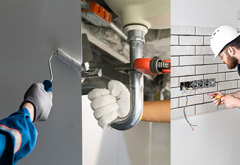 Painting, Electrical & Plumbing works
